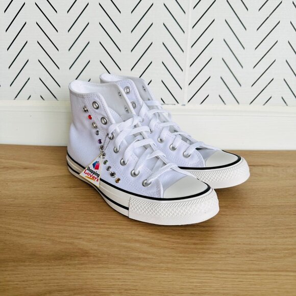 ⭐Chuck Taylor All Star Y2K Gemstones Luxe 5.5 Men's Shoes White Sneakers A10290C - Picture 2 of 10